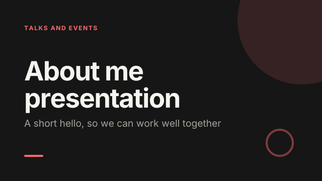 About me presentation template cover