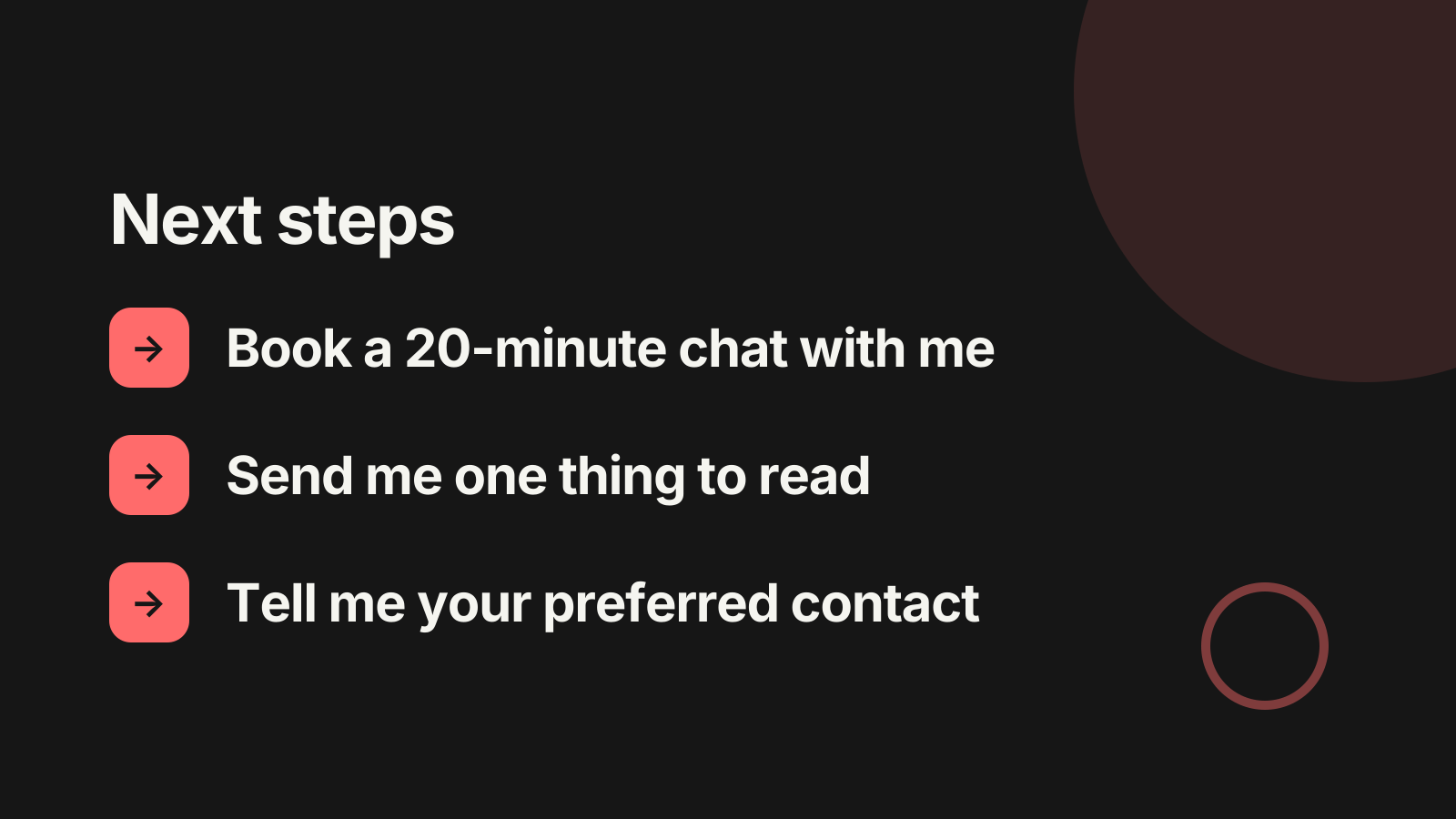 About me presentation: Next steps