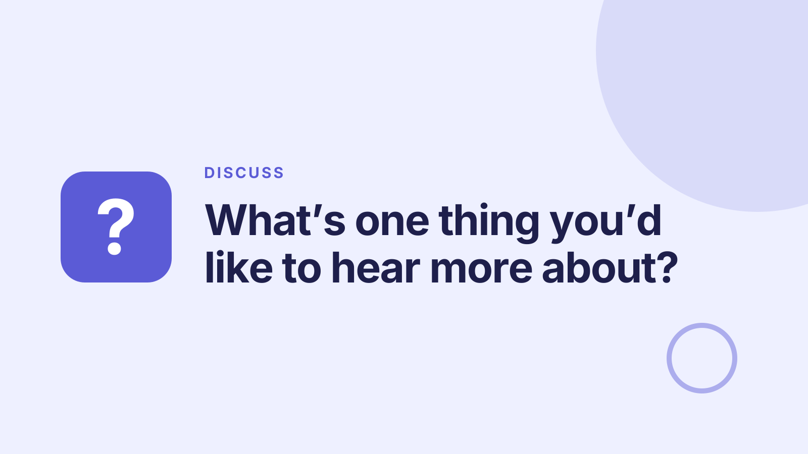 All-hands: Discussion prompt