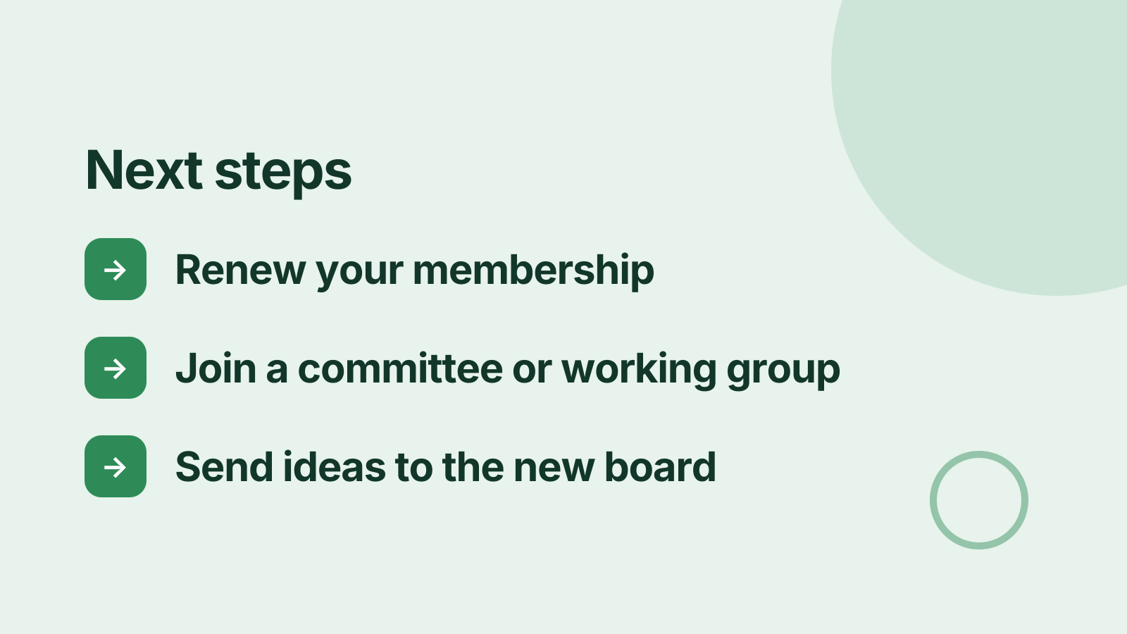 Annual general meeting: Next steps