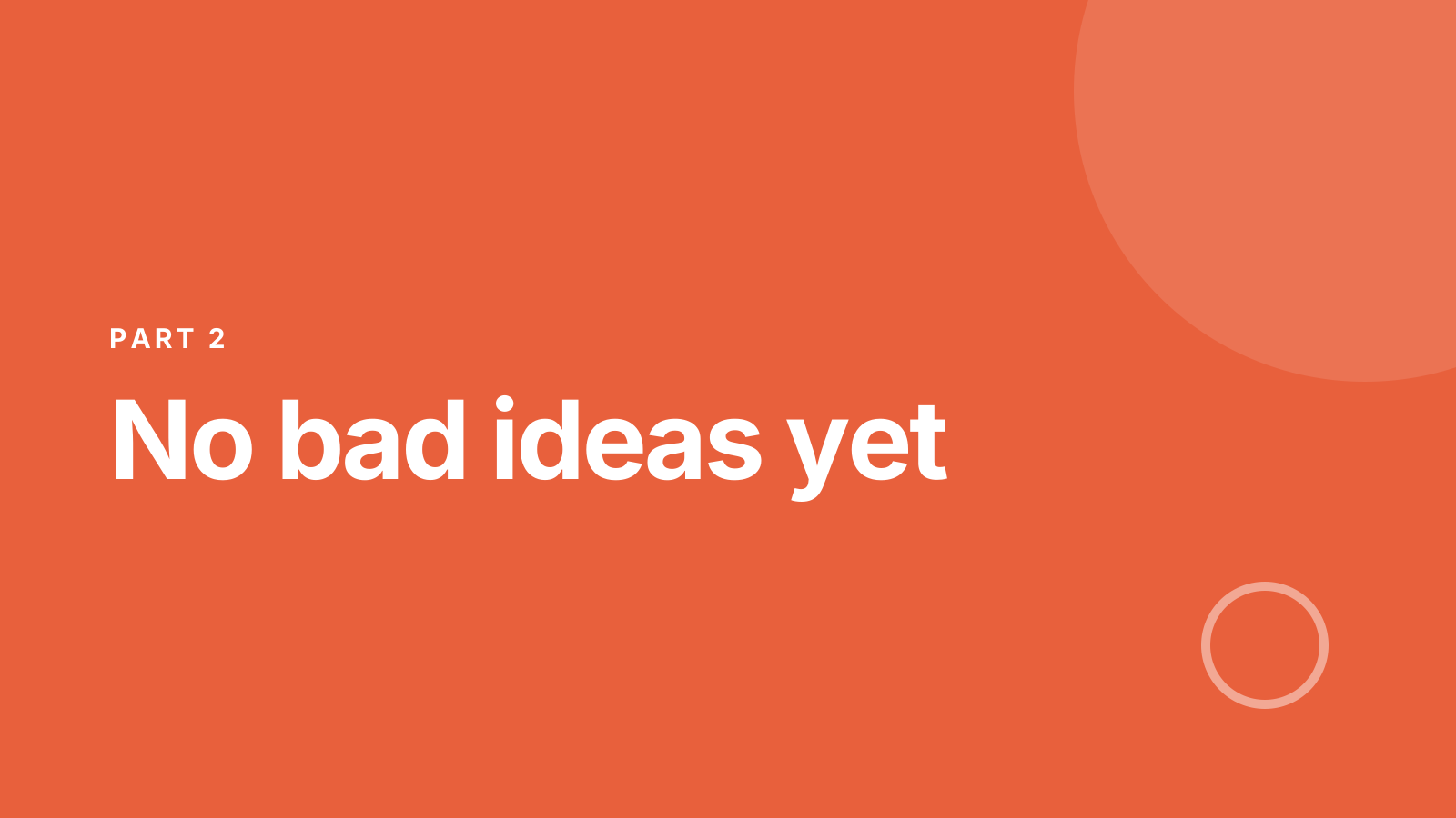 Brainstorm: Section slide