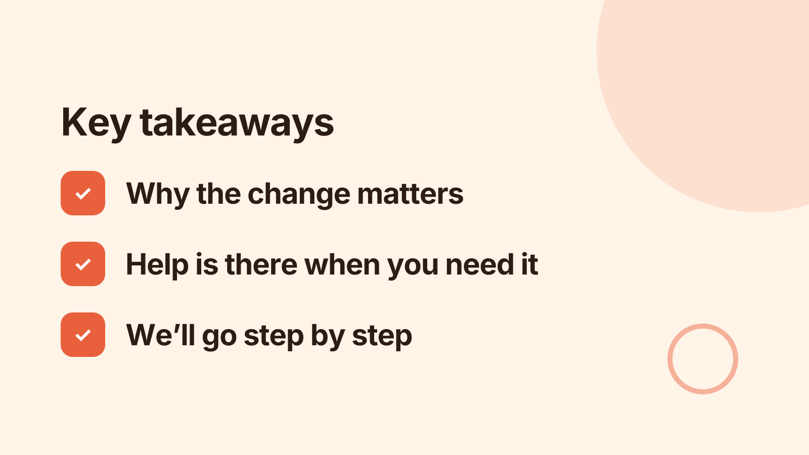 Change rollout: Key takeaways