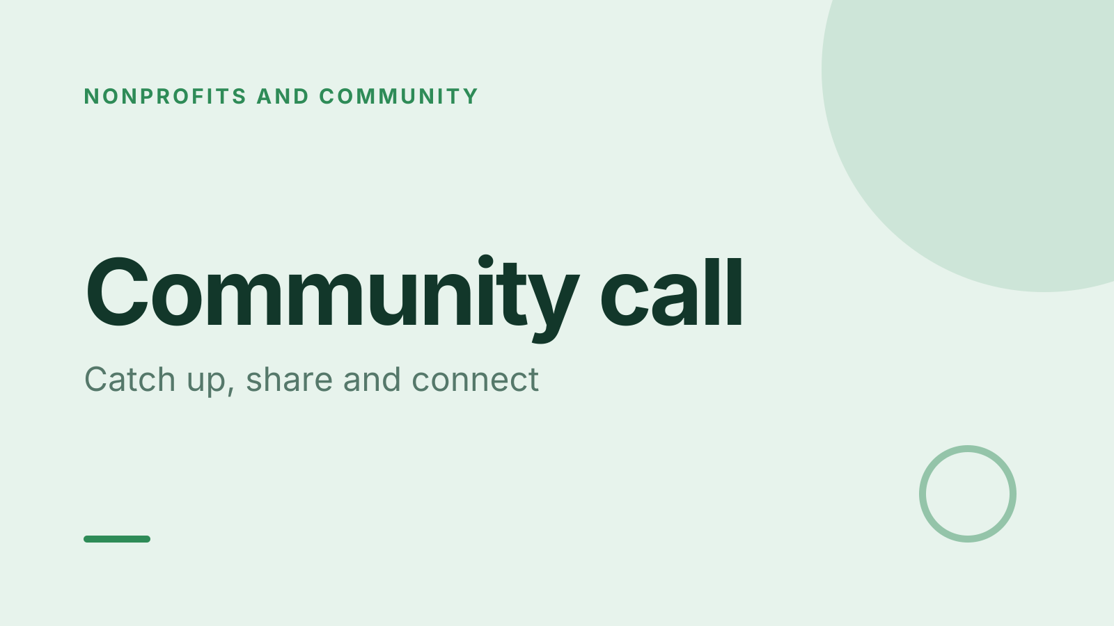 Community call template: title slide