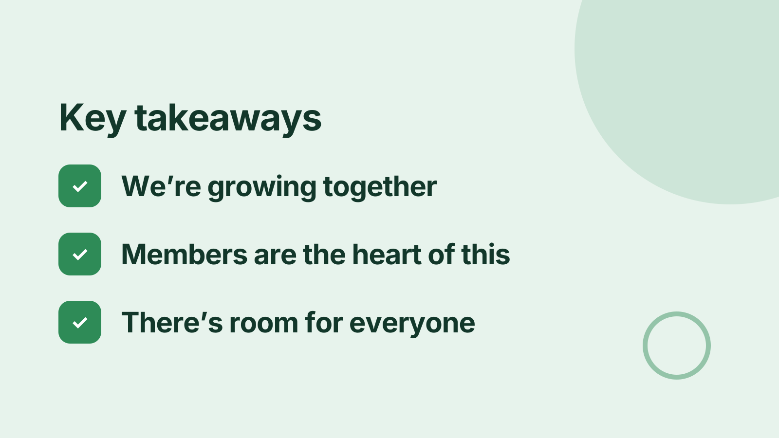 Community call: Key takeaways