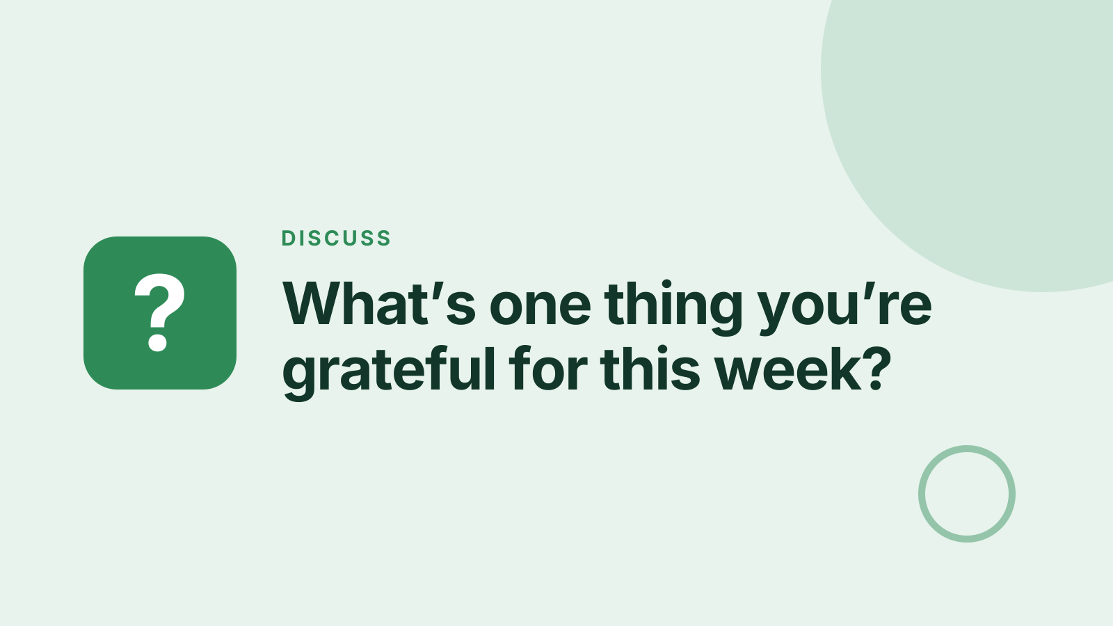 Community gathering: Discussion prompt