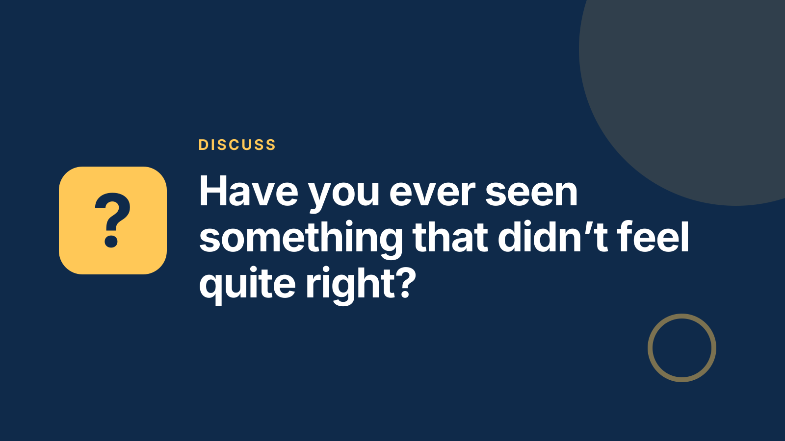 Compliance training: Discussion prompt