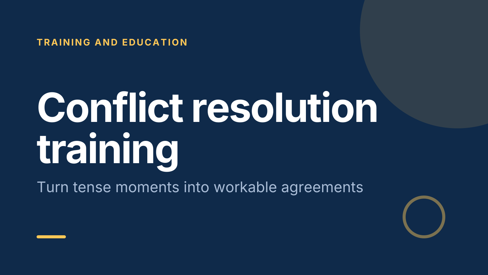 Conflict resolution training template: title slide