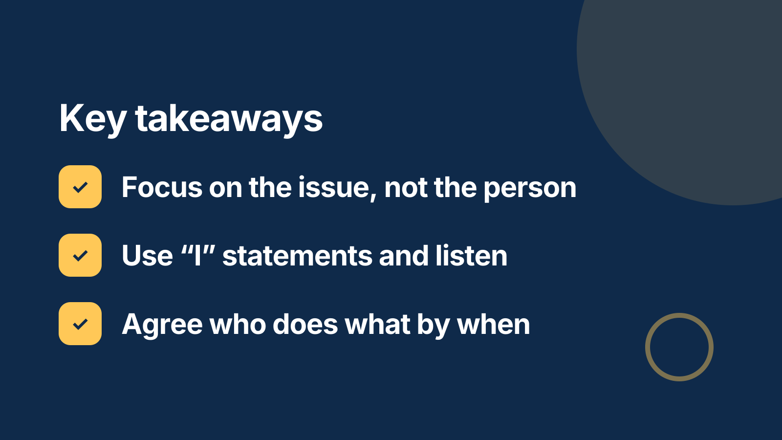 Conflict resolution training: Key takeaways