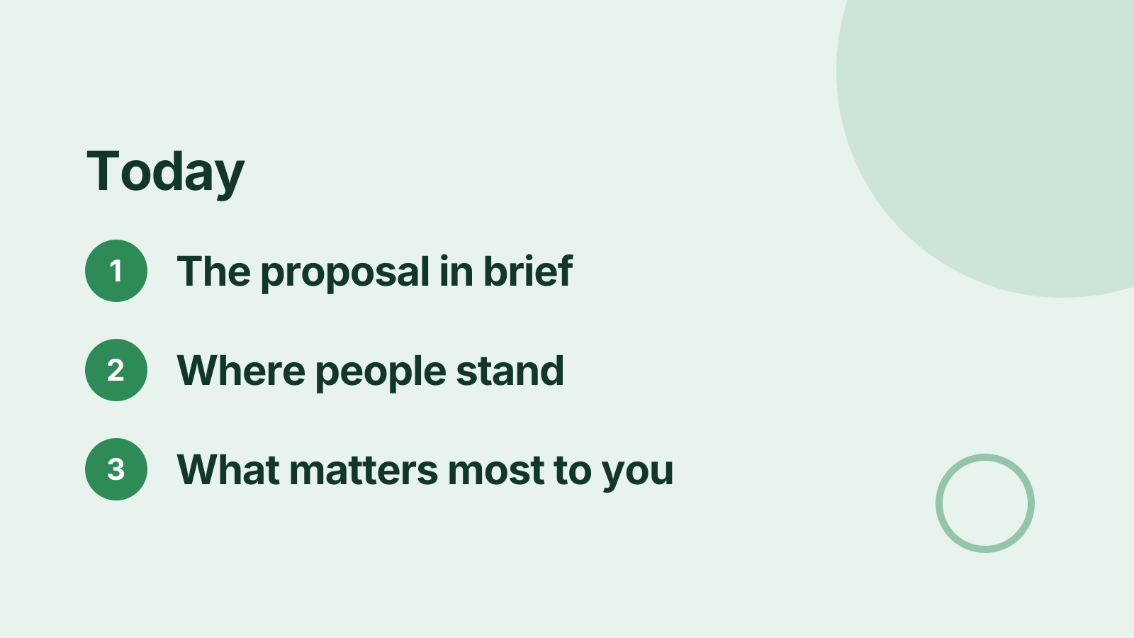 Public consultation: Agenda