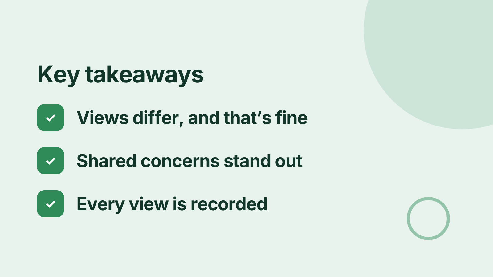 Public consultation: Key takeaways