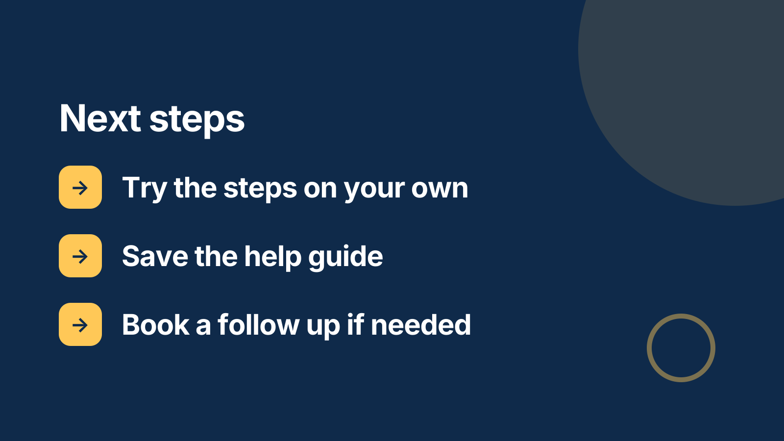 Customer training: Next steps