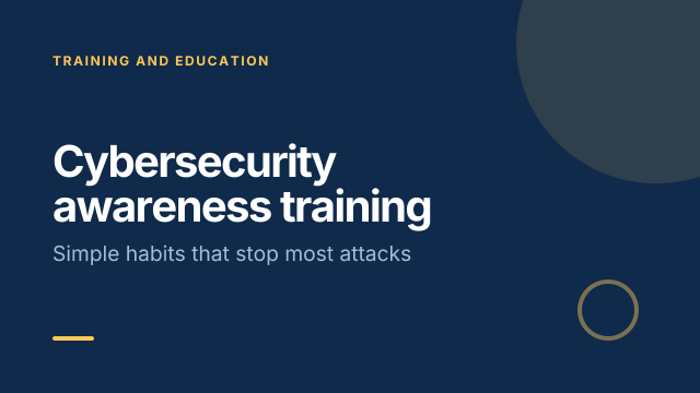 Cybersecurity awareness training template cover