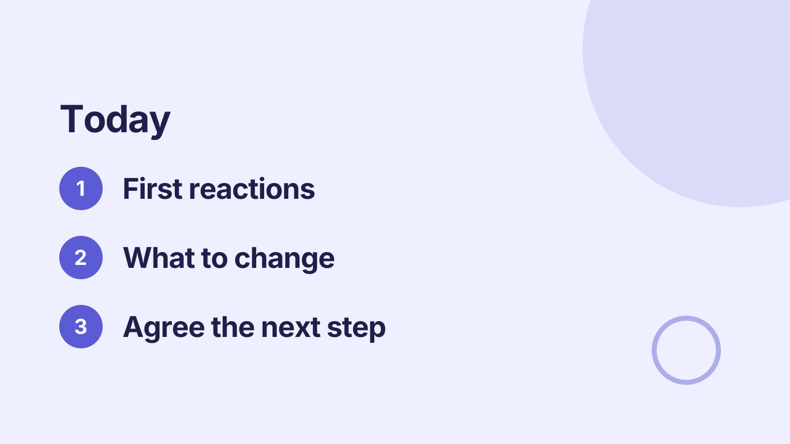 Design review: Agenda