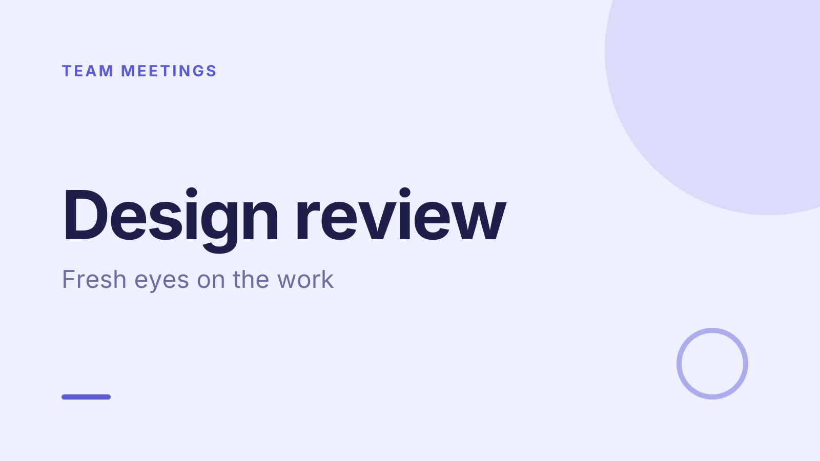 Design review template: title slide