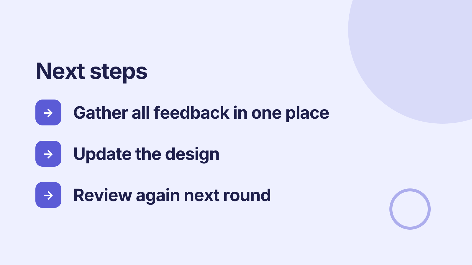Design review: Next steps
