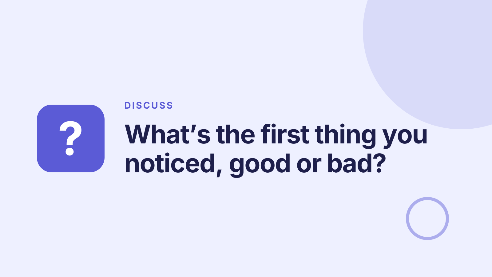 Design review: Discussion prompt