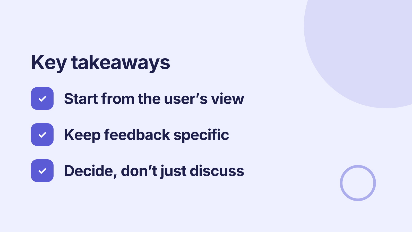 Design review: Key takeaways