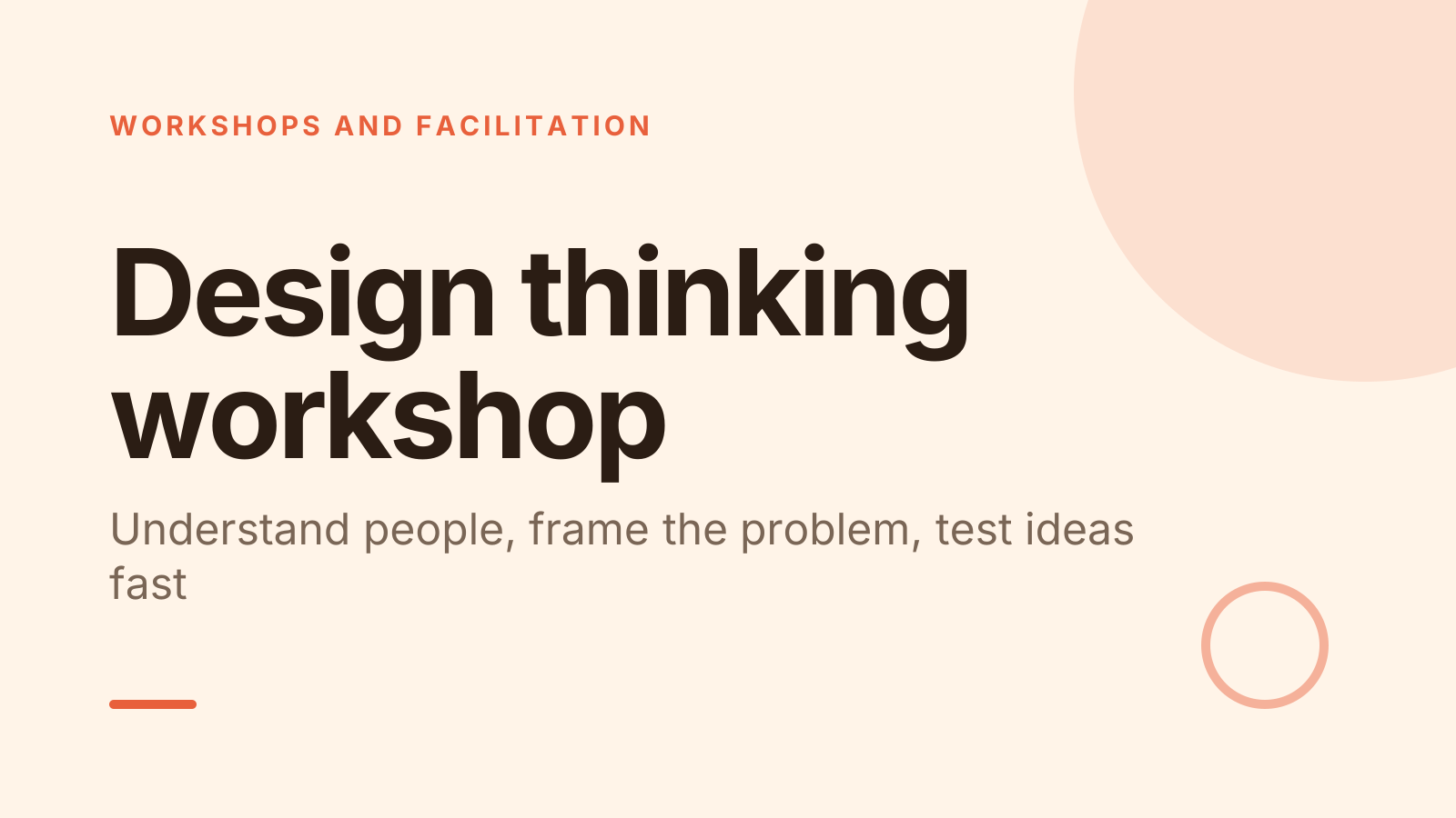 Design thinking workshop template: title slide