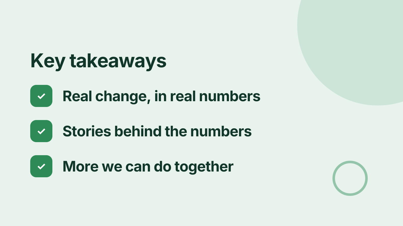 Donor briefing: Key takeaways
