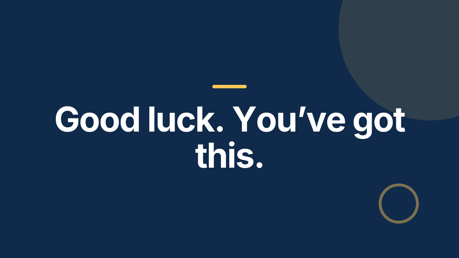 Exam review: Closing slide