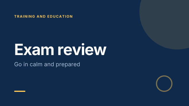 Exam review template cover