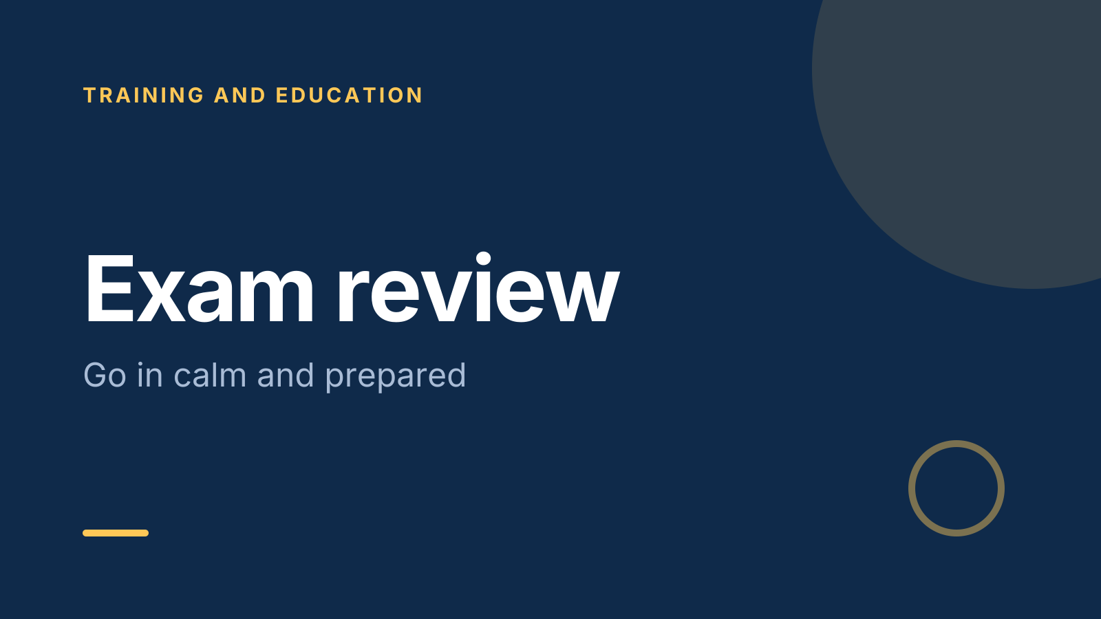 Exam review template: title slide
