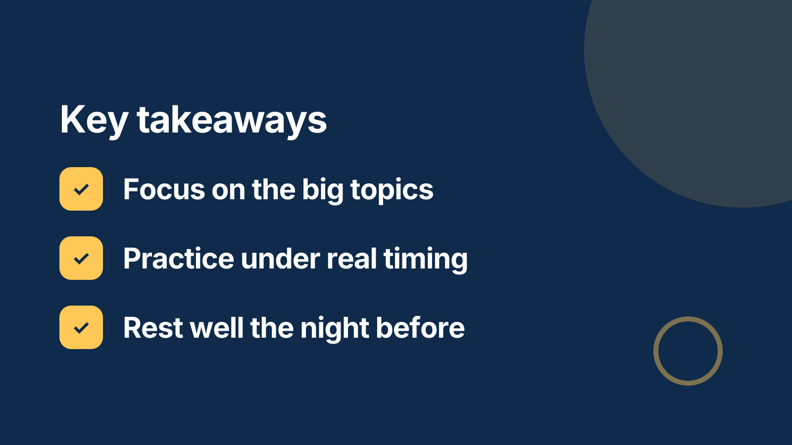 Exam review: Key takeaways