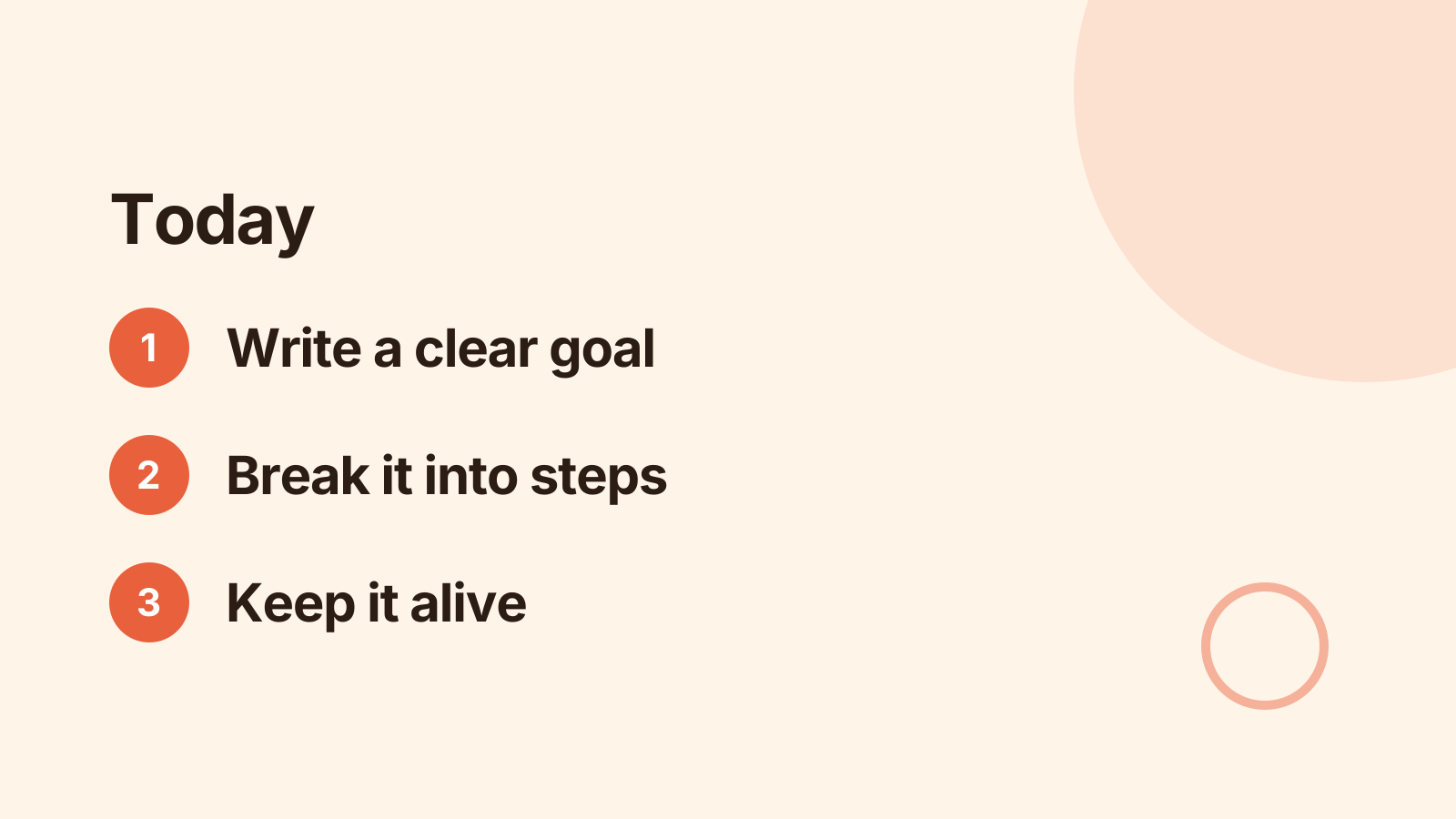 Goal setting workshop: Today