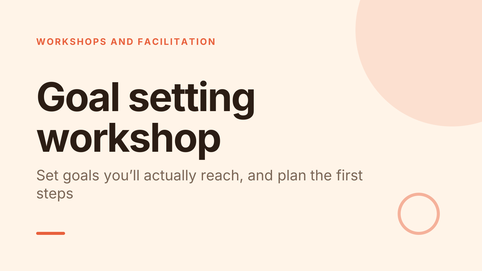 Goal setting workshop template: title slide