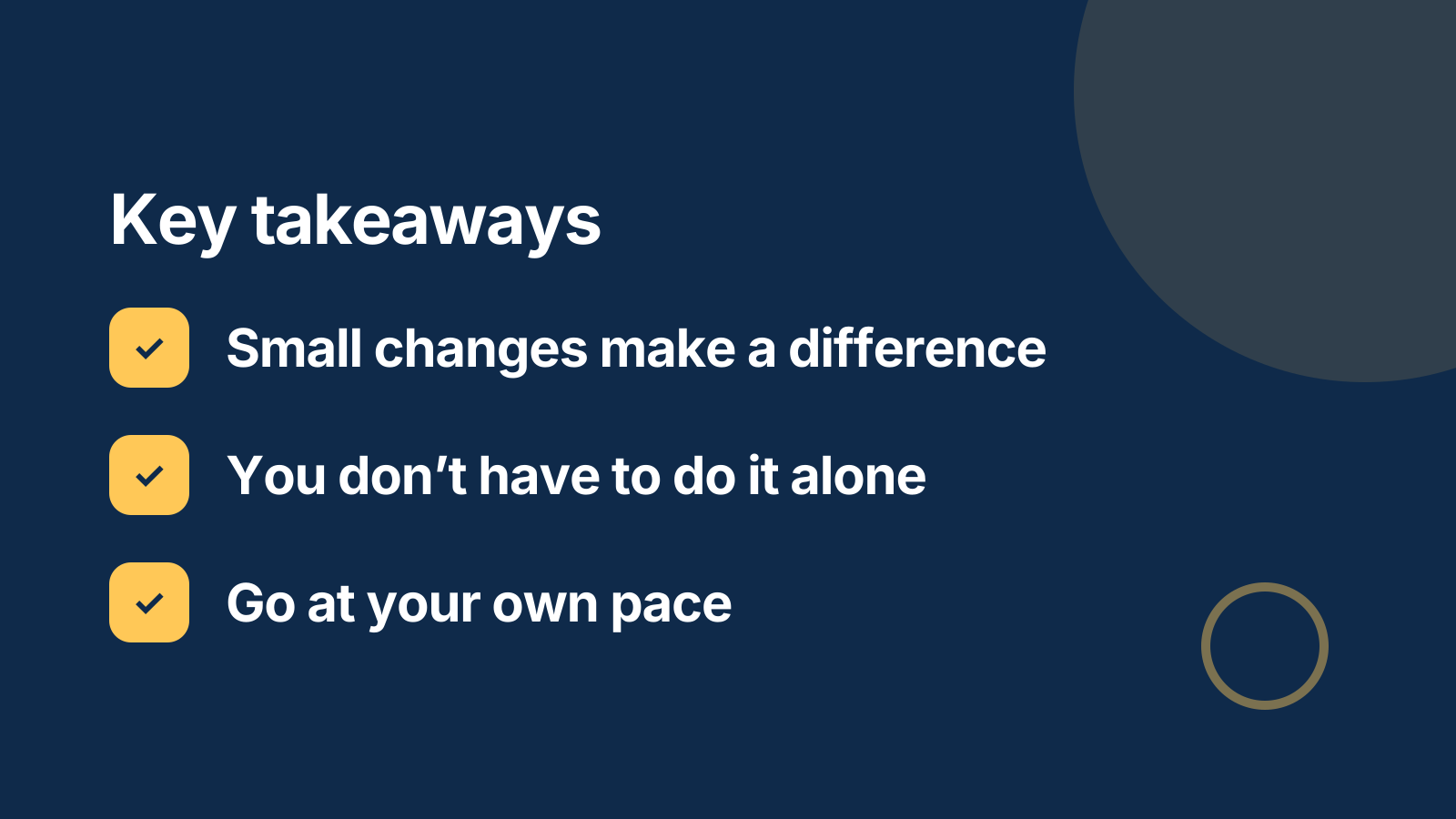 Health education session: Key takeaways