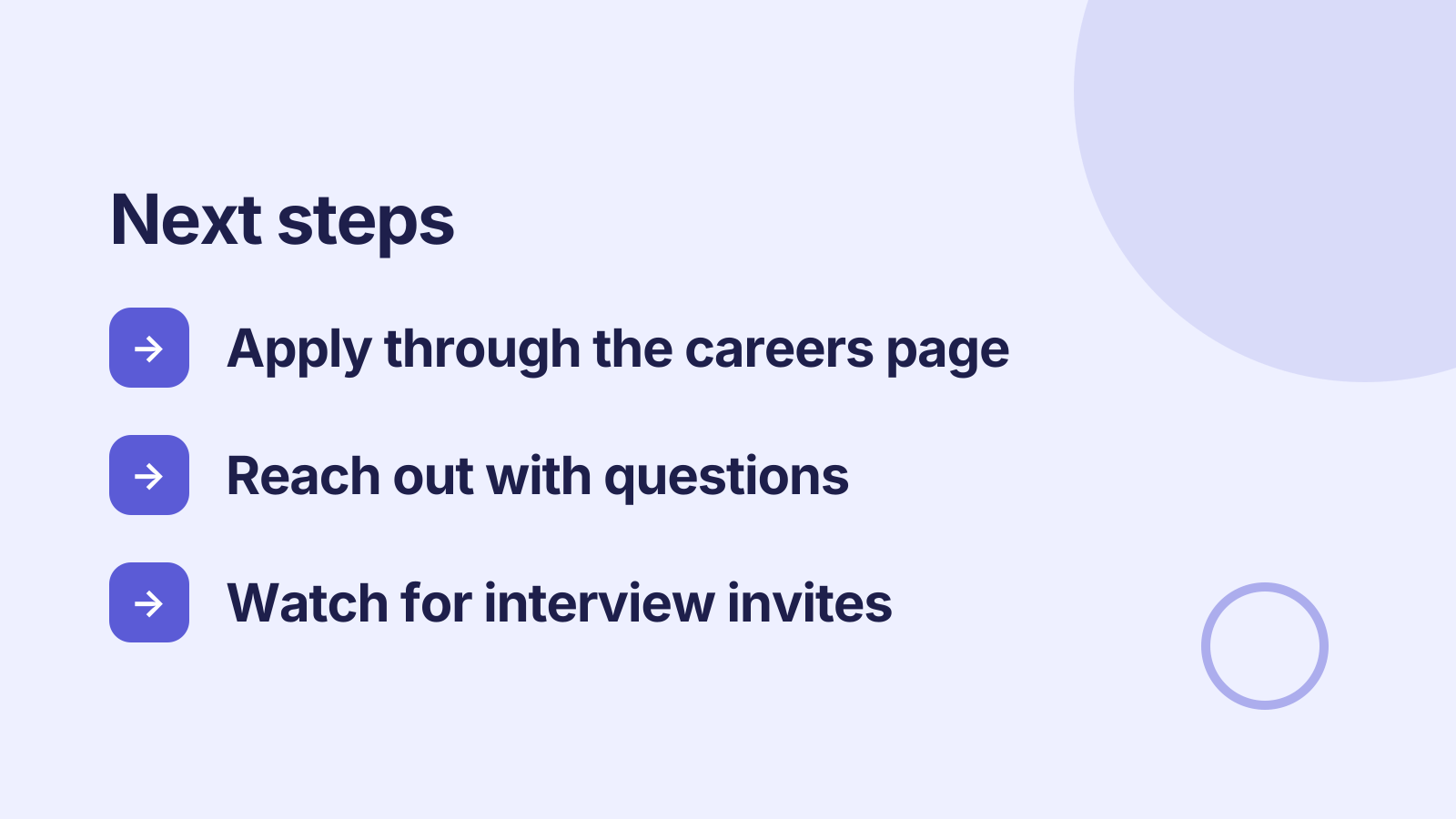 Hiring info session: Next steps
