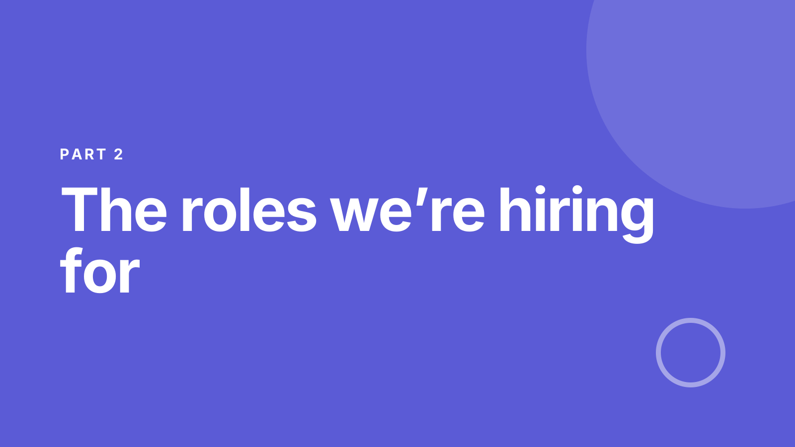 Hiring info session: Section slide
