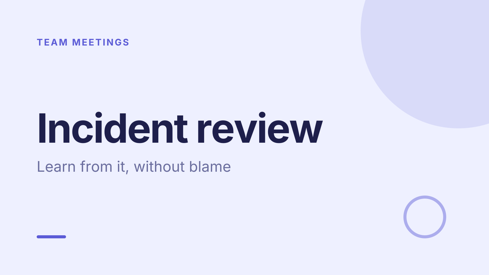 Incident review template: title slide