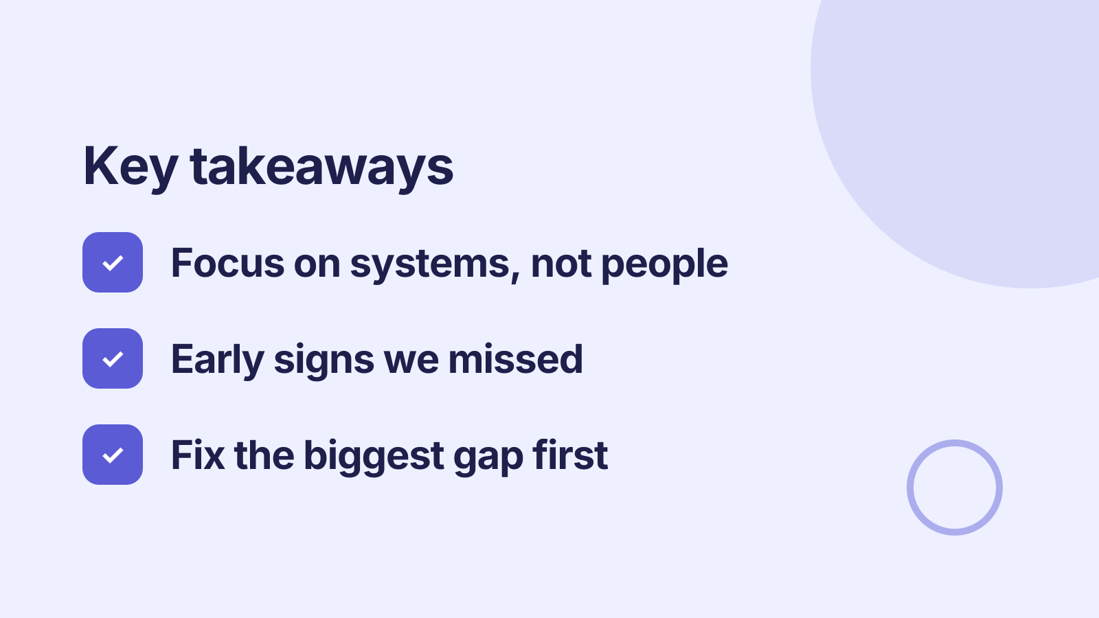 Incident review: Key takeaways