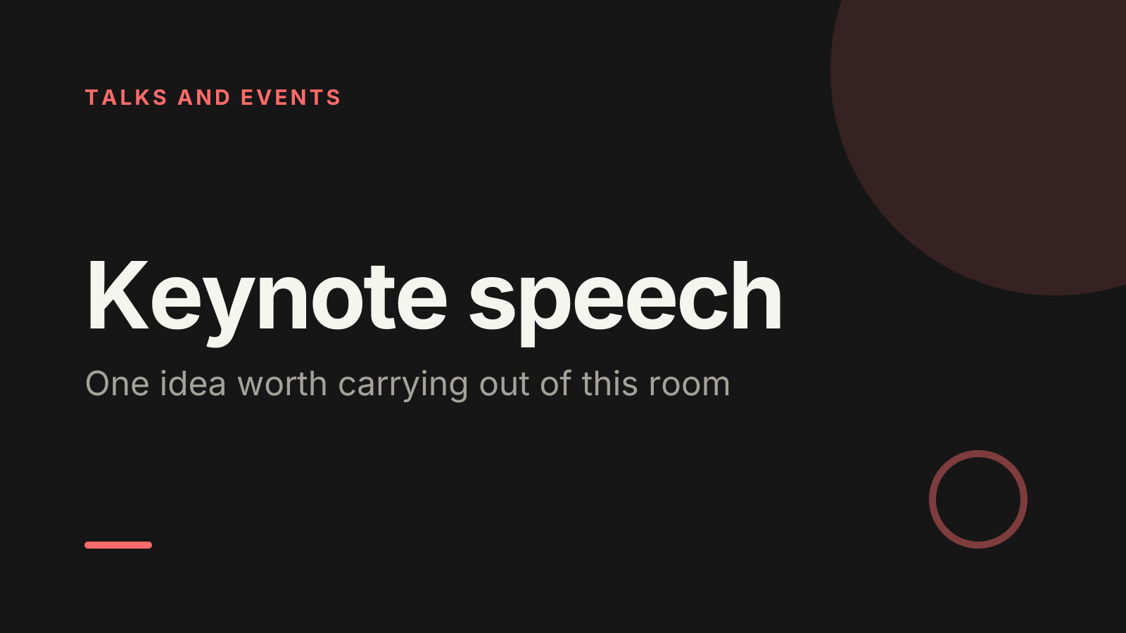 Keynote speech template: title slide