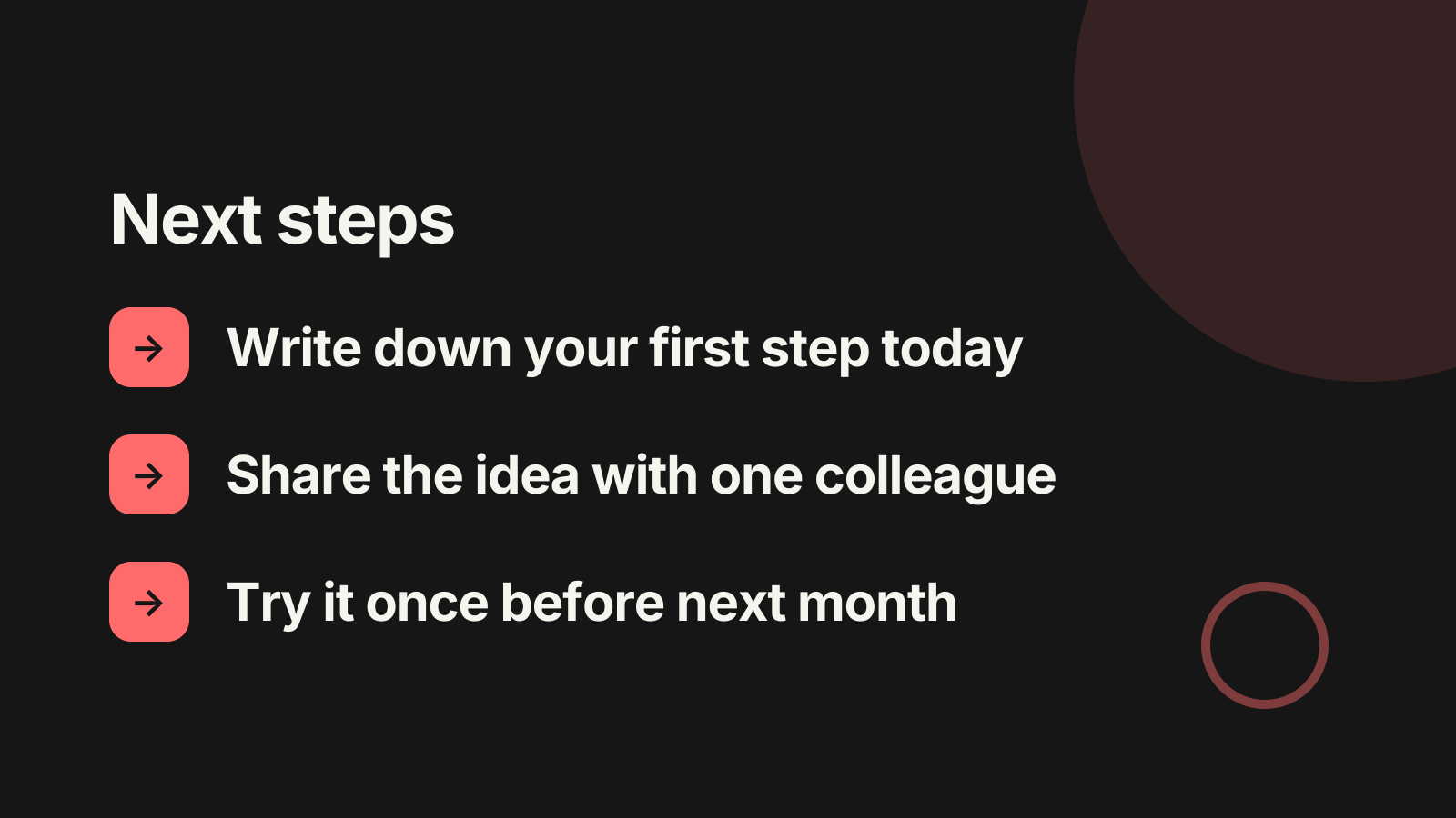 Keynote speech: Next steps