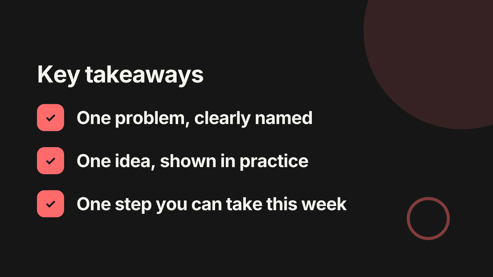 Keynote speech: Key takeaways