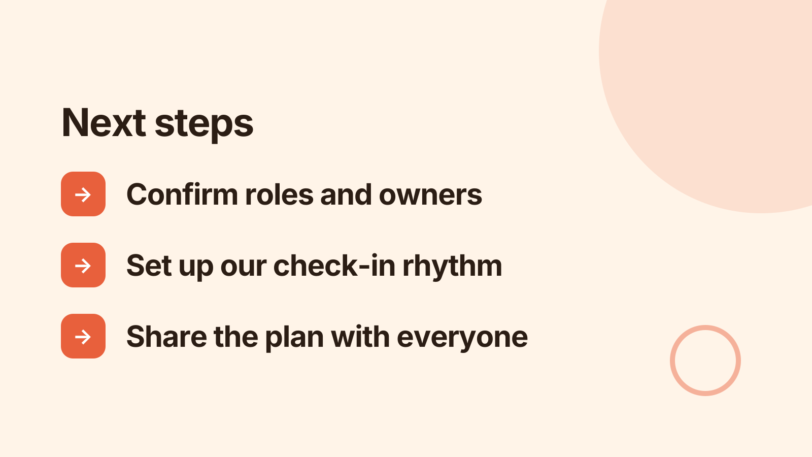 Kickoff: Next steps