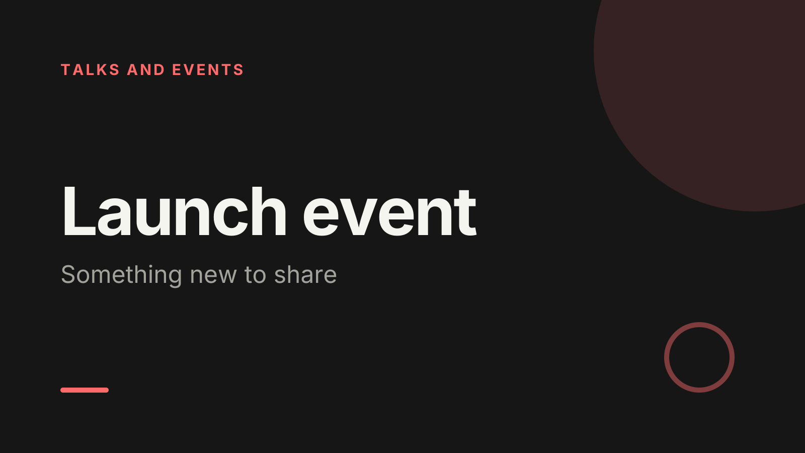 Launch event template: title slide