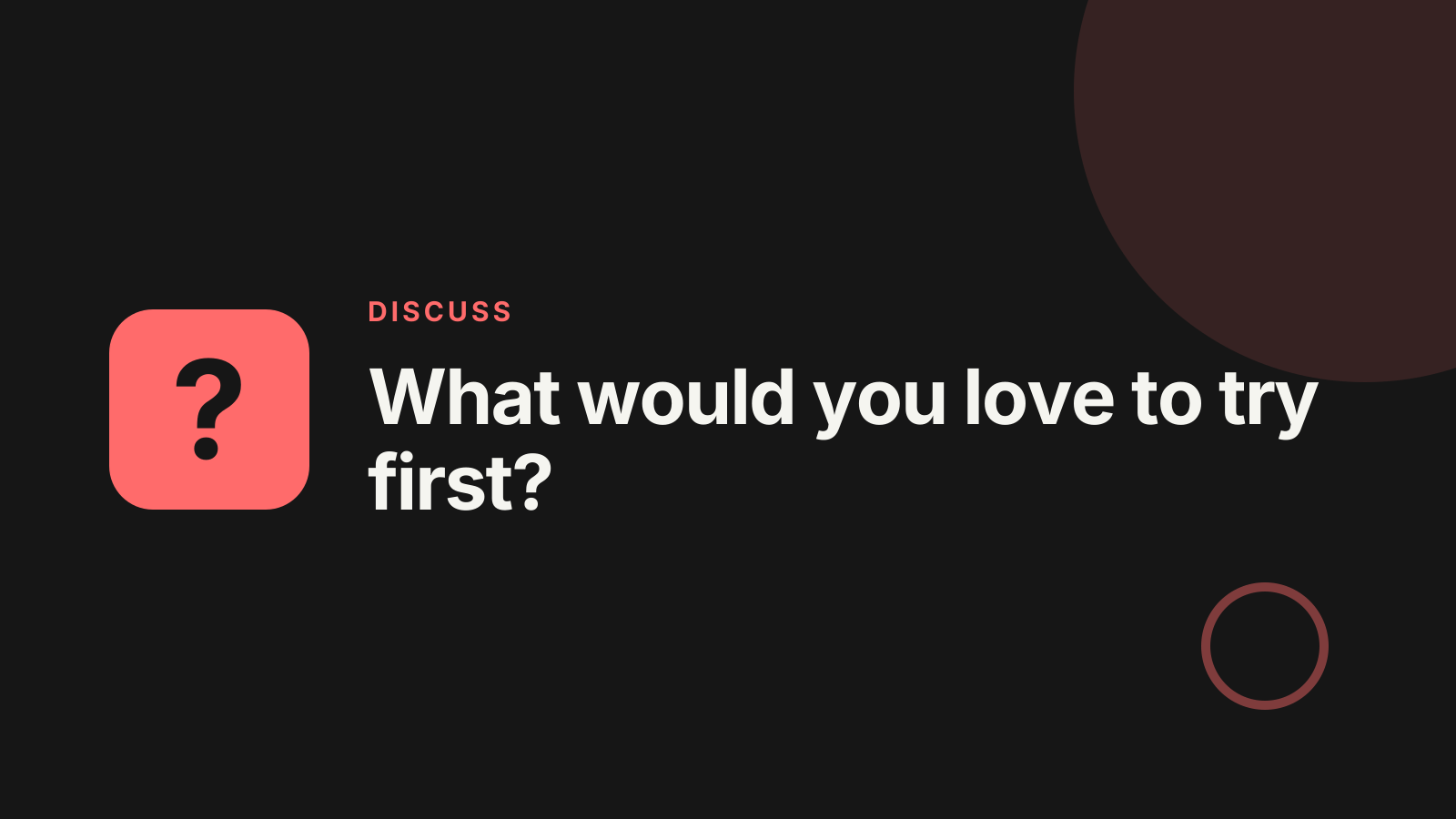 Launch event: Discussion prompt