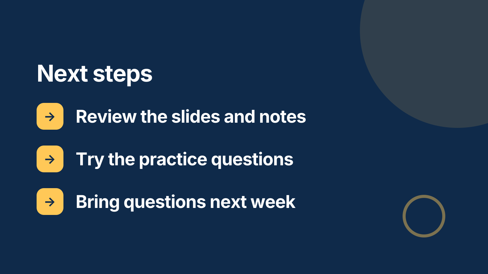 Lecture: Next steps