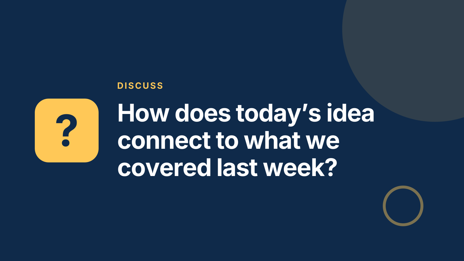 Lecture: Discussion prompt