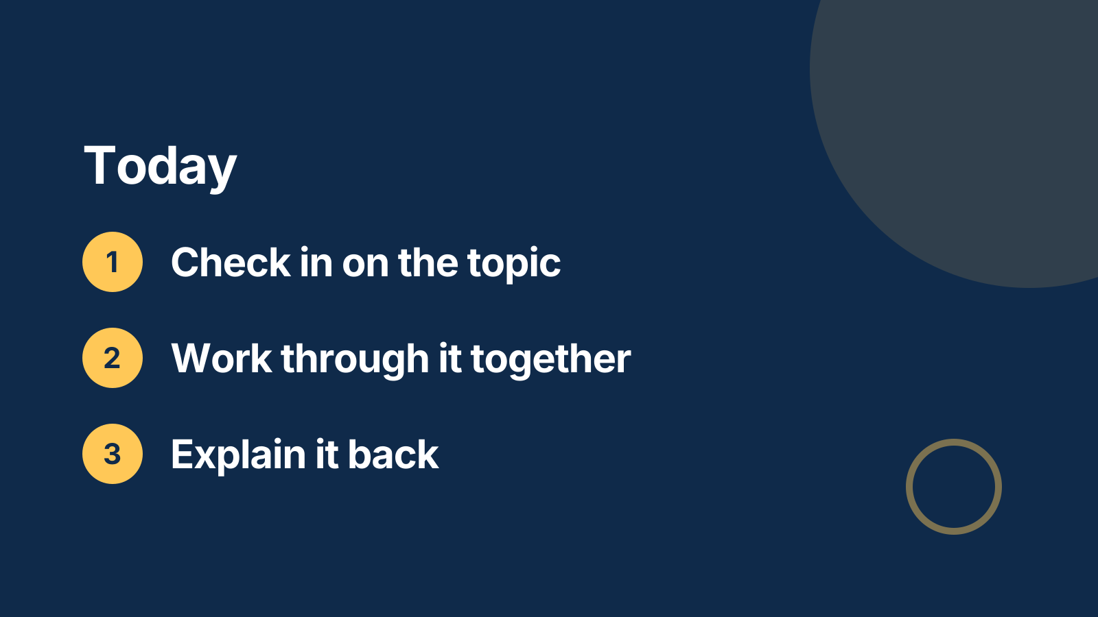 Live class: Agenda