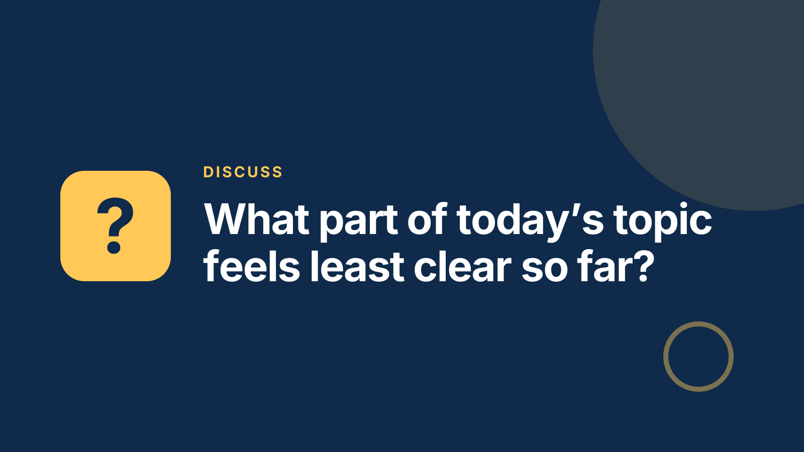 Live class: Discussion prompt