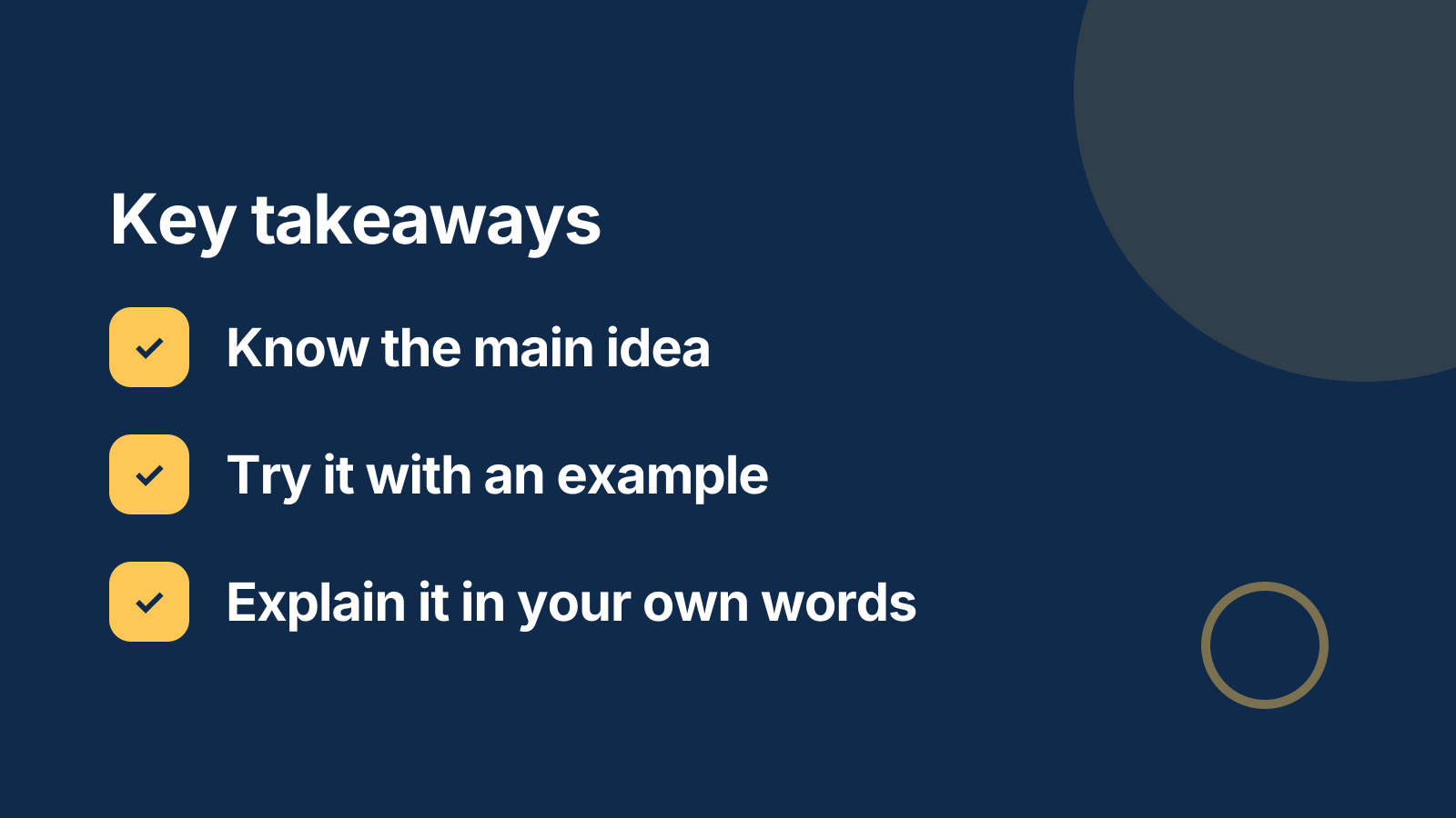 Live class: Key takeaways