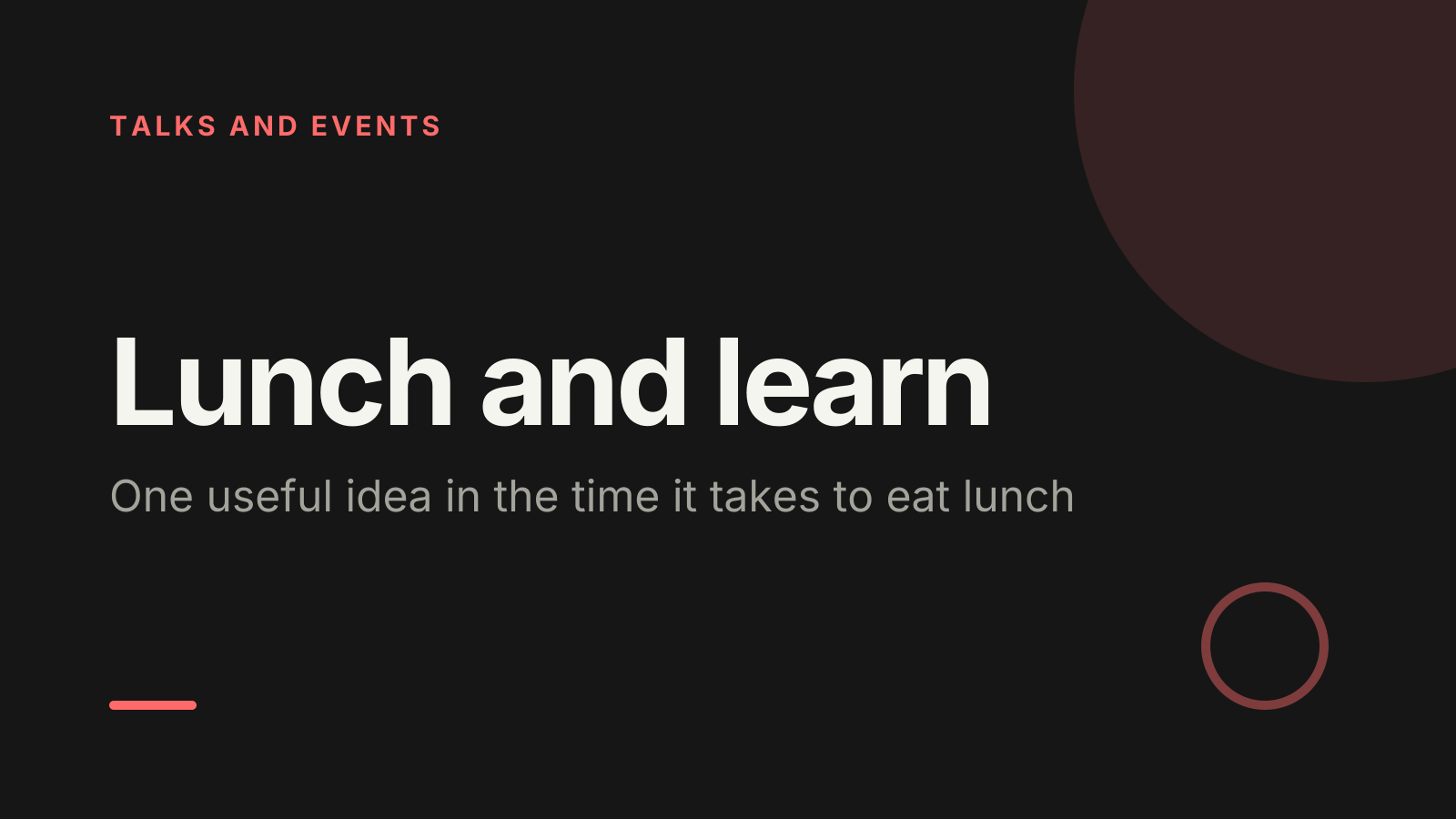 Lunch and learn template: title slide