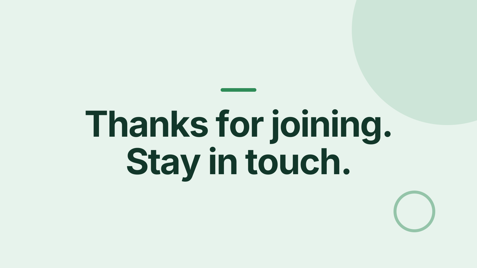 Virtual meetup: Closing slide