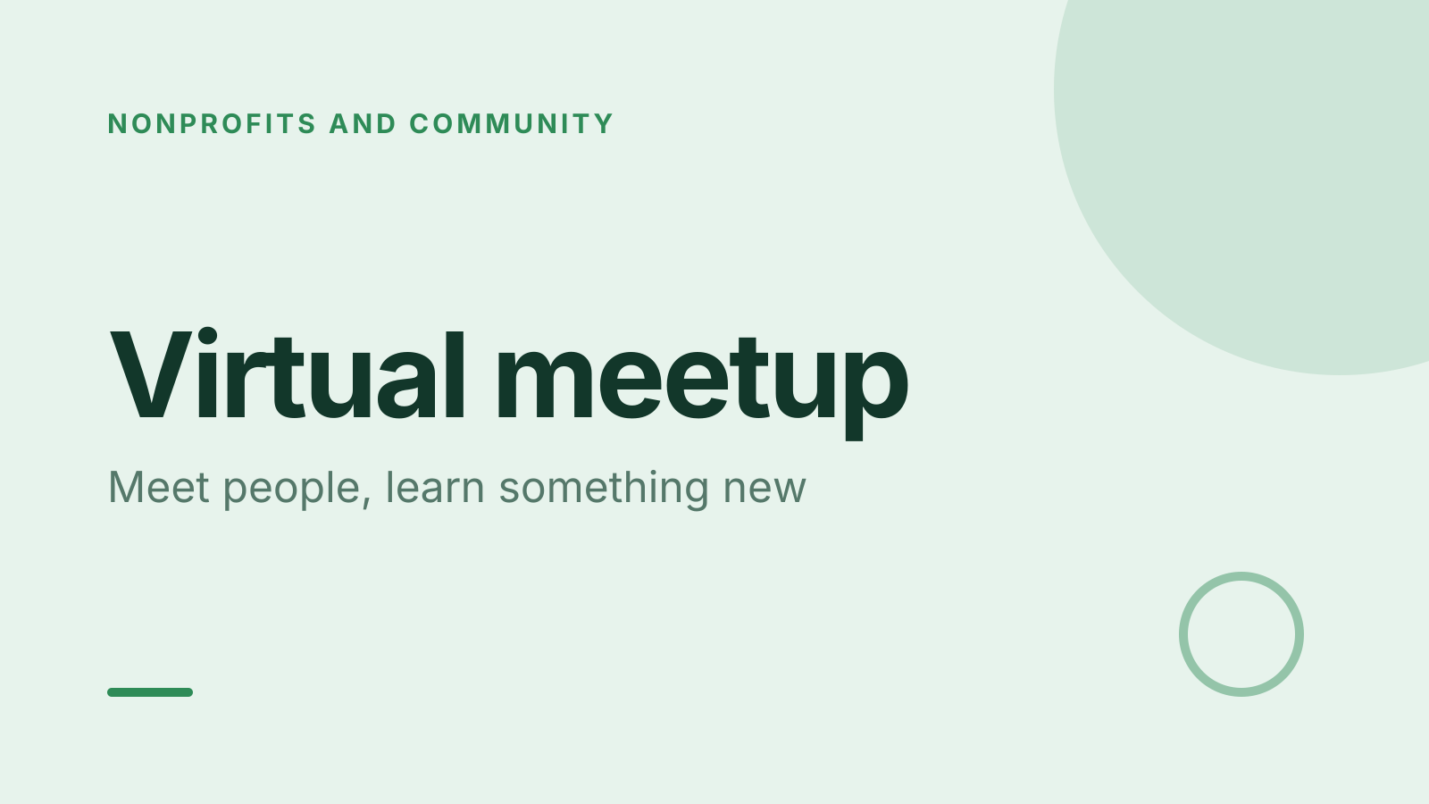 Virtual meetup template: title slide