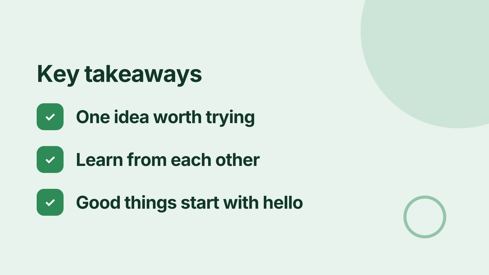 Virtual meetup: Key takeaways