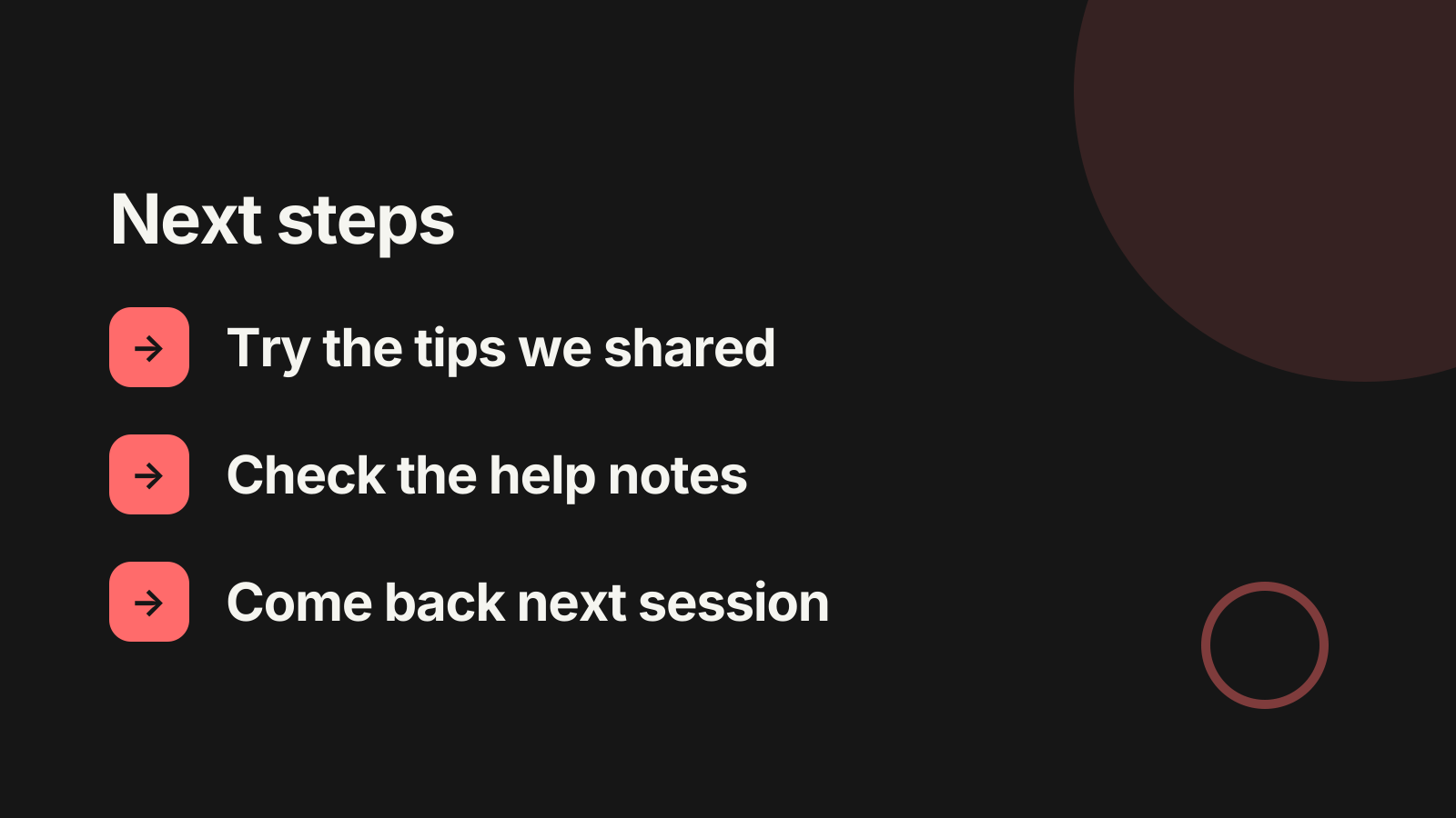 Office hours: Next steps